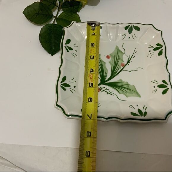 ZANOLLI Hand Painted Italy~ Square 7”x7" Christmas Tray ~ GUC G1 Made in Italy - Picture 4 of 4